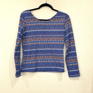 Jazz Sport Blue womens top shirt trival design size Medium